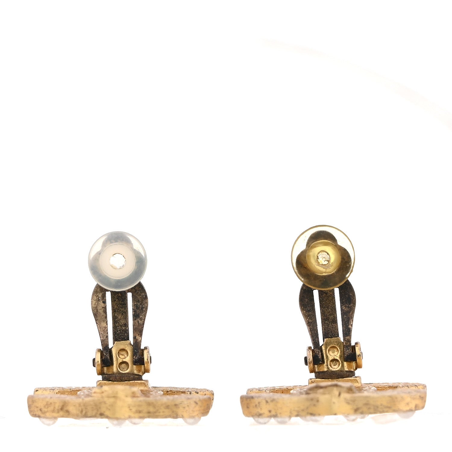 CC Gripoix Clip on Earrings Gold