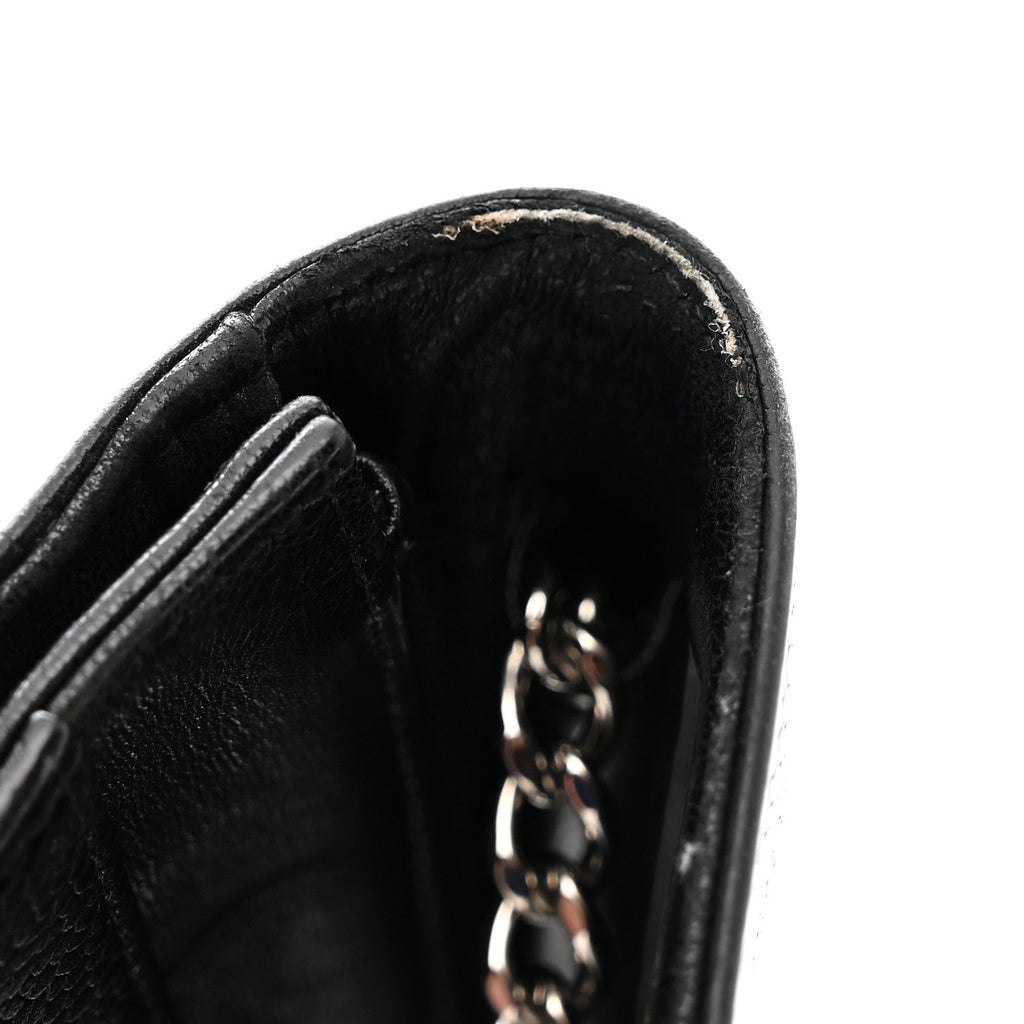 Chanel Caviar Timeless CC Wallet On Chain WOC Black