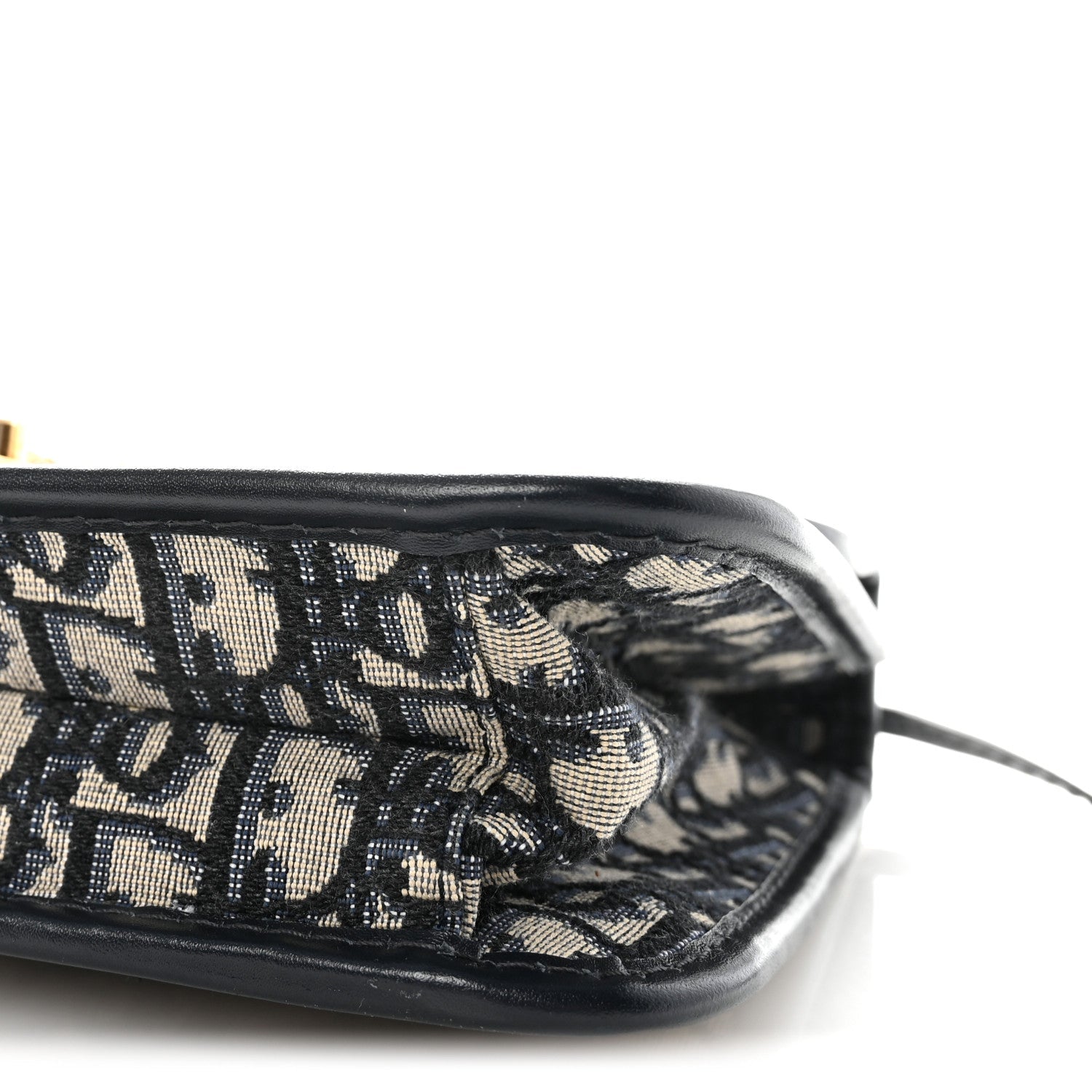 Christian Dior Oblique Small DiorAddict Flap Bag Navy Blue
