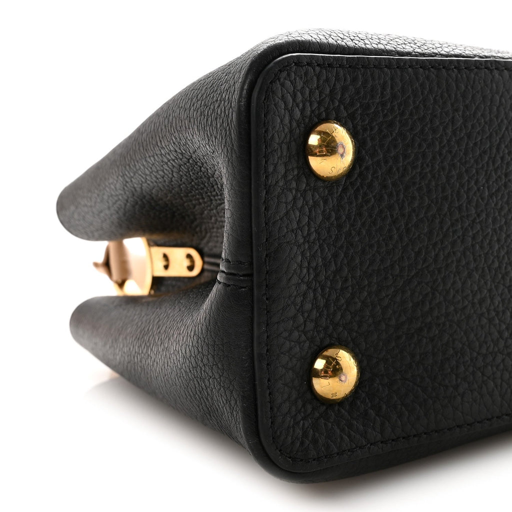 Louis Vuitton Taurillon Capucines MM Black Beige Red