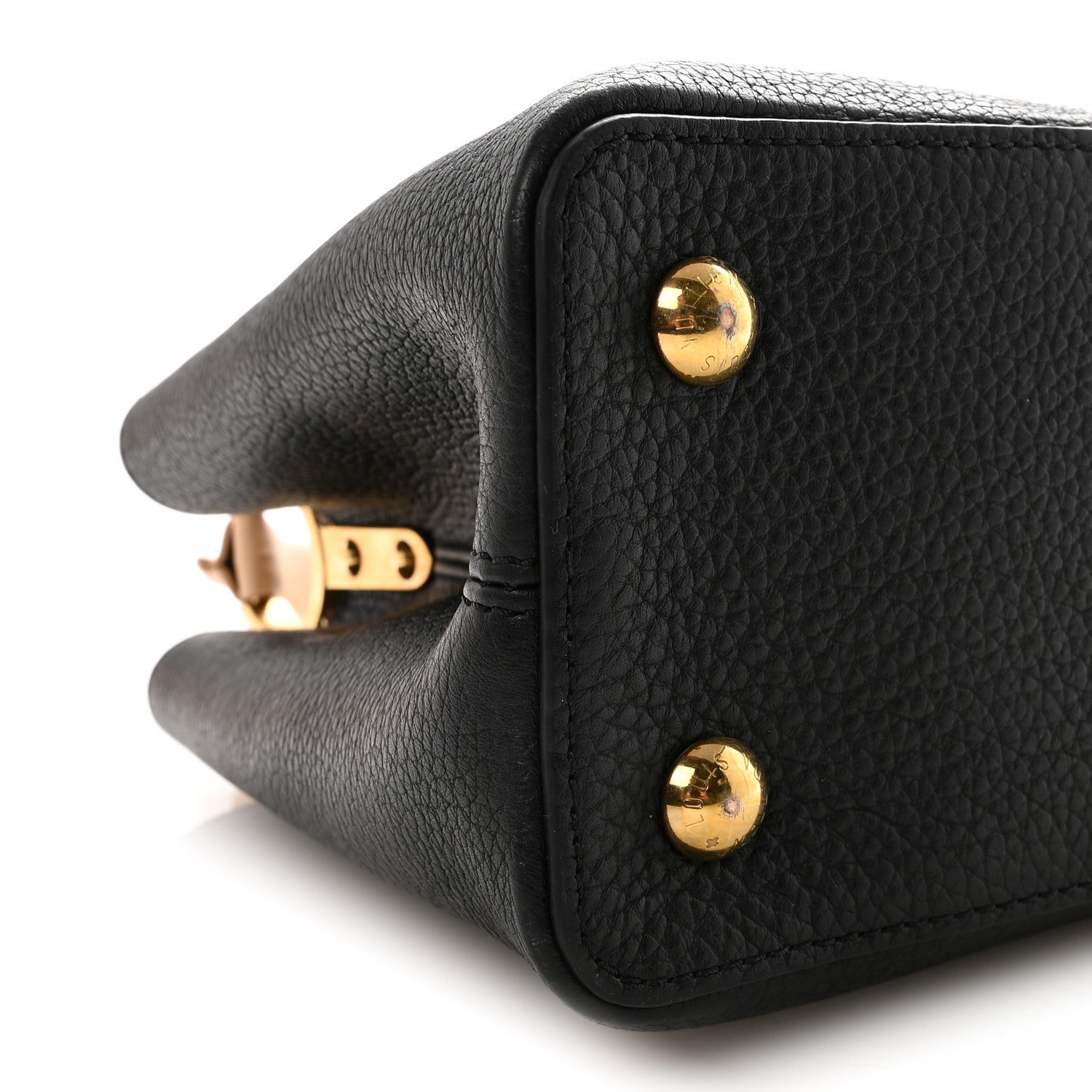 Louis Vuitton Taurillon Capucines MM Black Beige Red