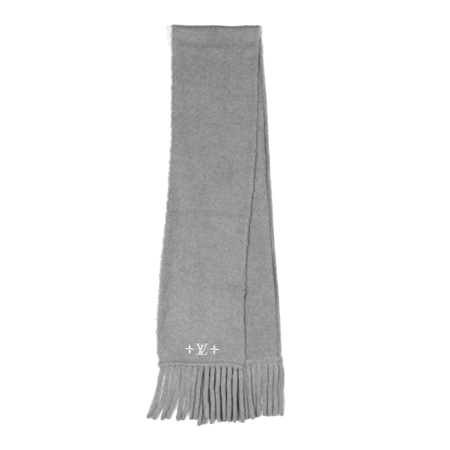 Louis Vuitton Wool LV Fluffy Scarf Grey