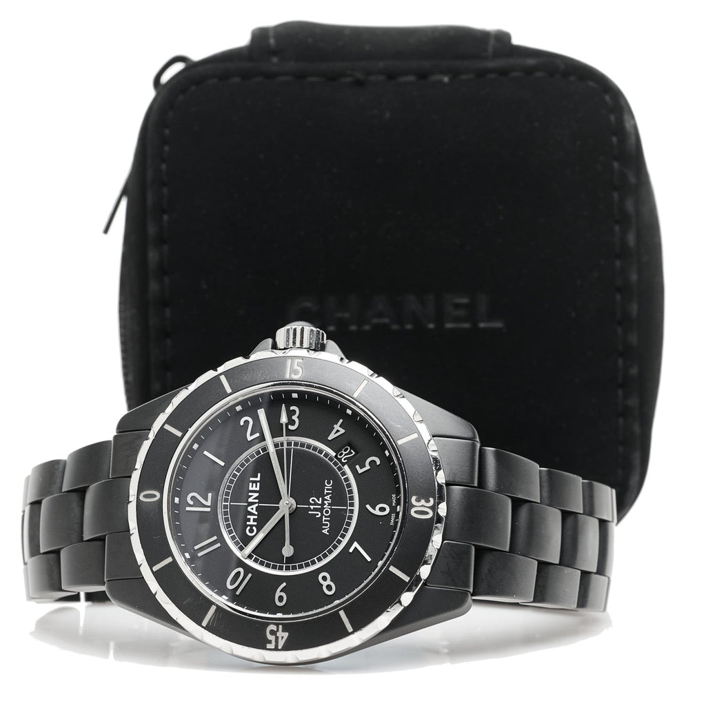 Chanel Stainless Steel Matte Ceramic 41mm J12 Automatic Watch Black
