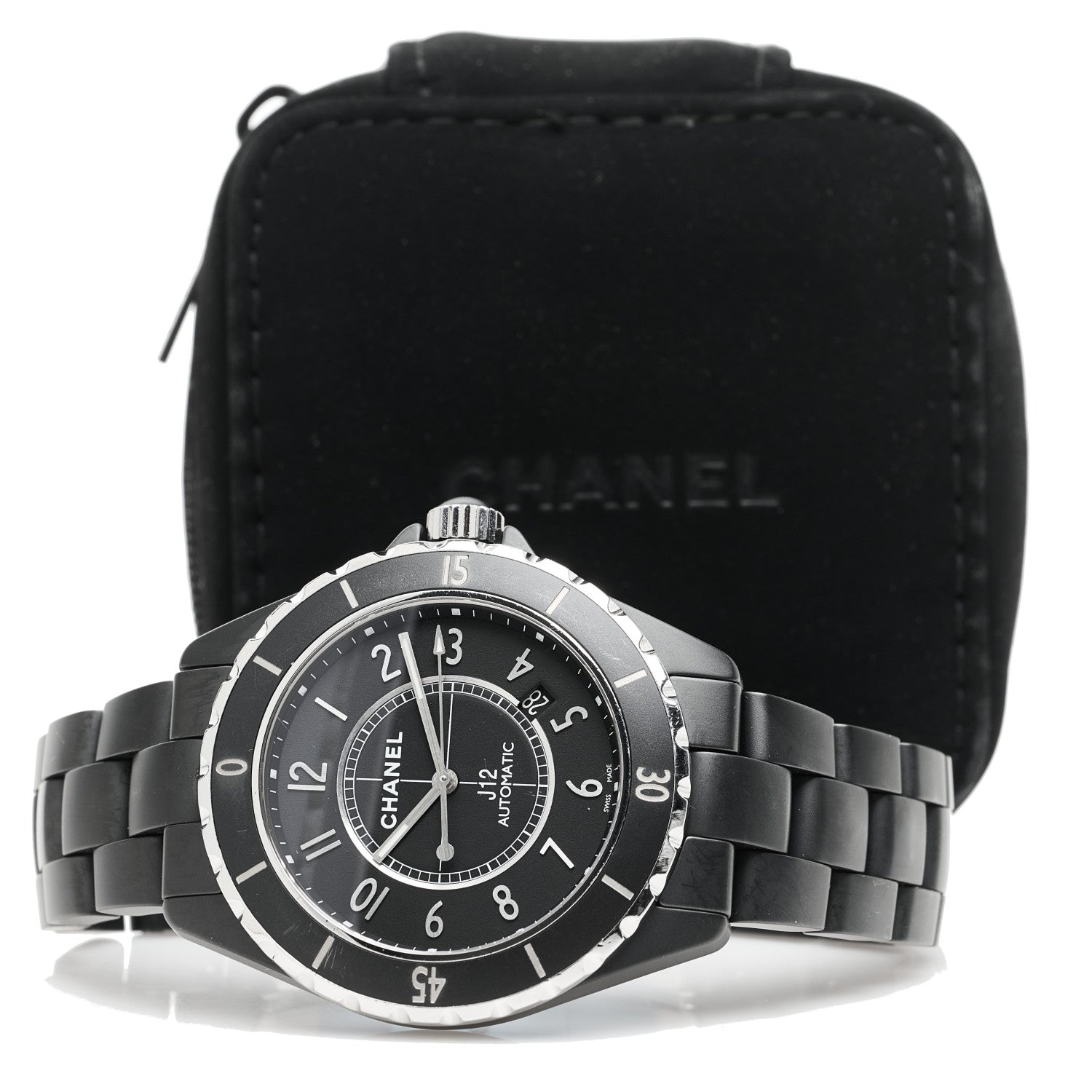 Chanel Stainless Steel Matte Ceramic 41mm J12 Automatic Watch Black