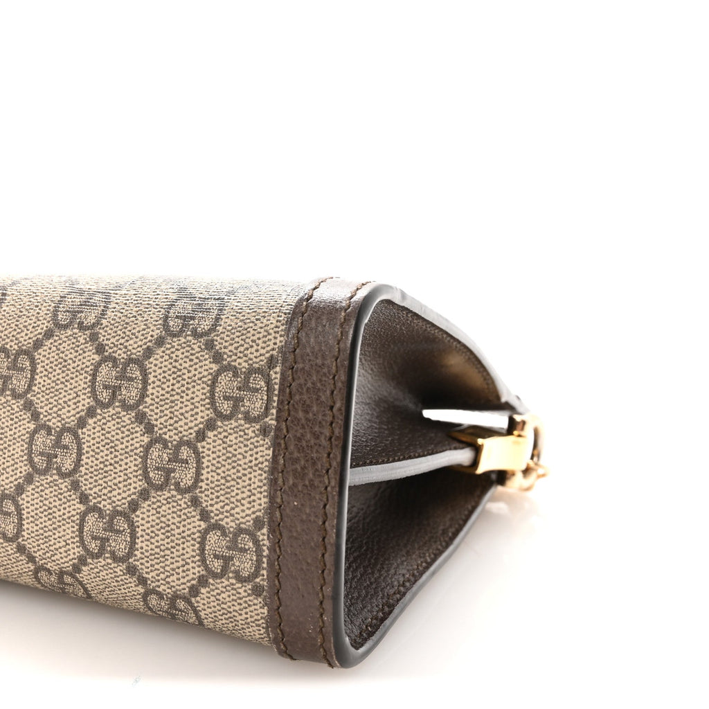 Gucci GG Supreme Monogram Web Small Ophidia Chain Shoulder Bag Brown