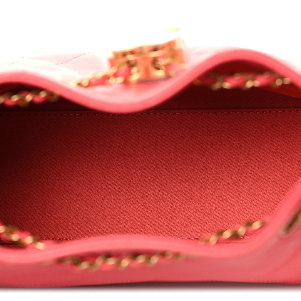 Chanel Caviar Quilted Mini Chanel 25 Handbag Coral