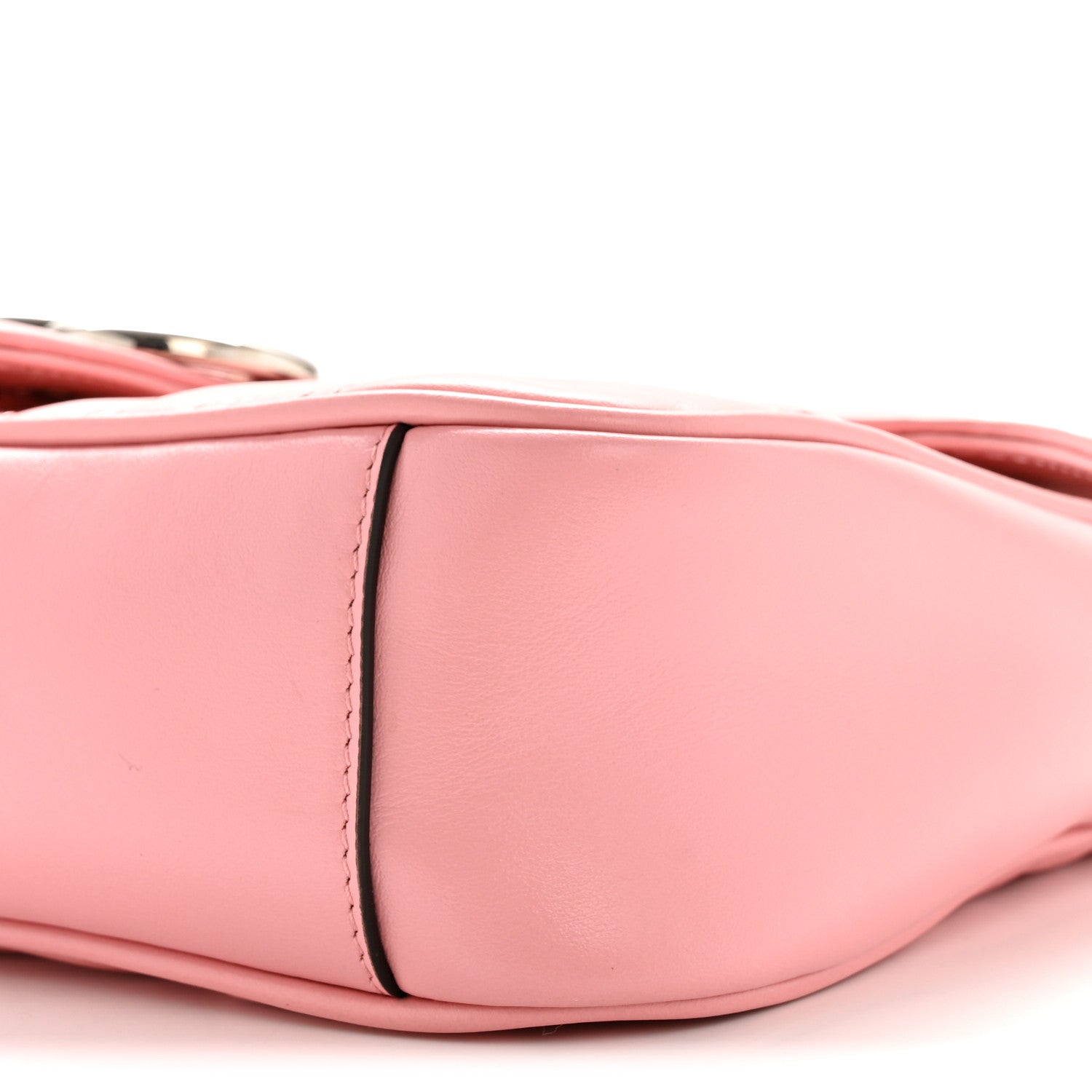 Gucci Calfskin Matelasse Small GG Marmont Shoulder Bag Wild Rose