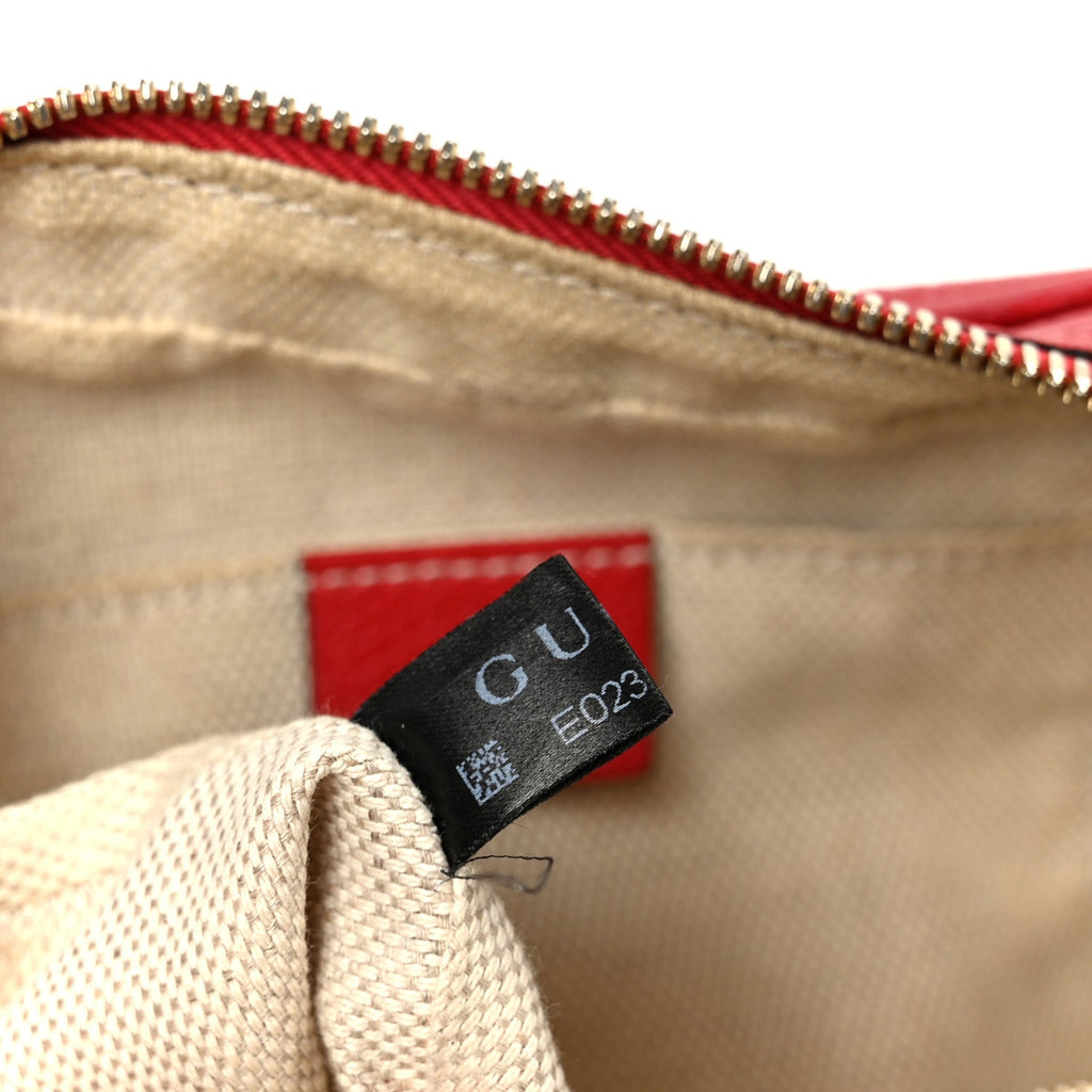 Gucci Pebbled Calfskin Small Soho Disco Bag Tabasco Red