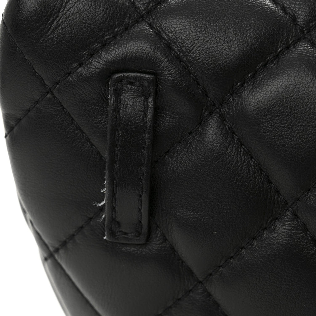 Chanel Calfskin Quilted Uniform Waist Belt Bag Black