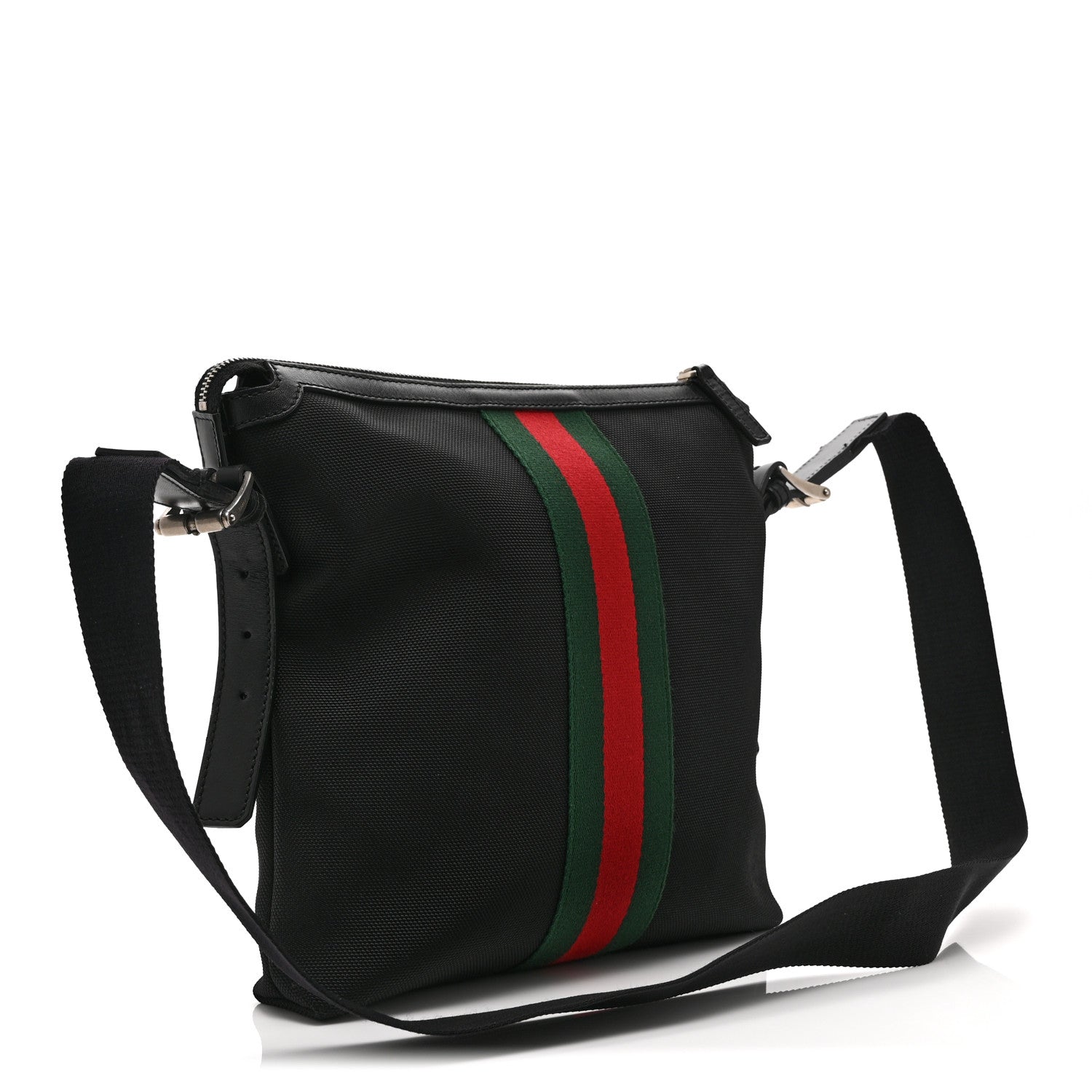 Gucci Techno Canvas Web Messenger Bag Black