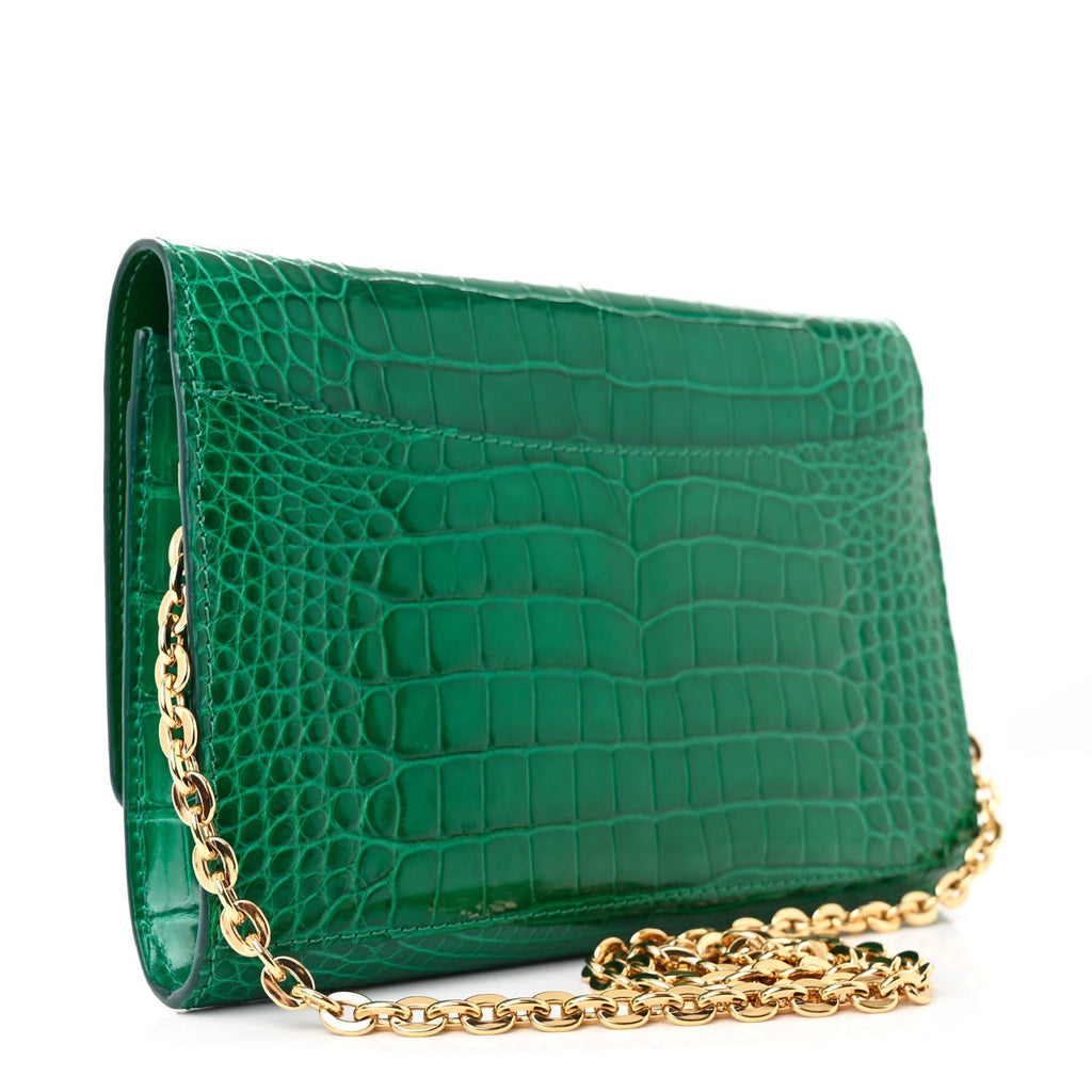 Louis Vuitton Alligator Chain Louise GM Emerald