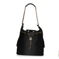 Chanel Washed Denim Quilted Medium Chanel 25 Handbag Black