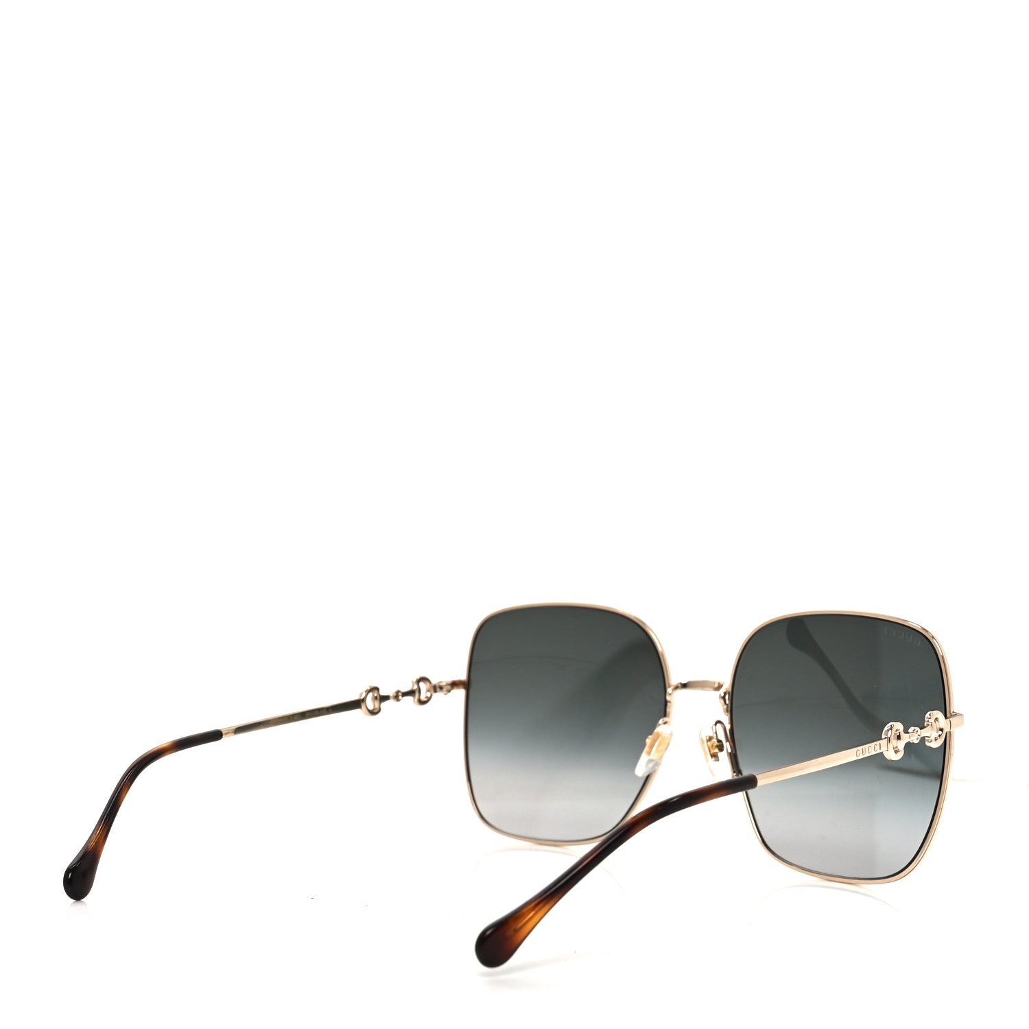 Gucci Metal Horsebit Square Sunglasses GG0879S Gold