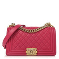 Chanel Lambskin Quilted Medium Boy Flap Fuchsia