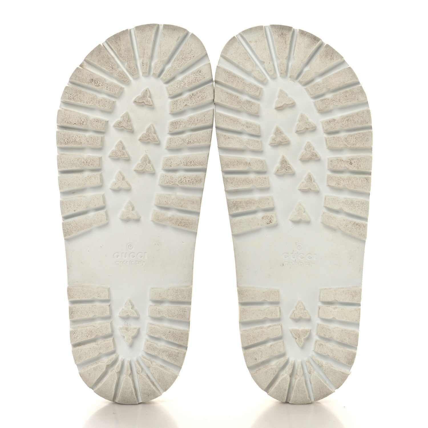 Gucci Rubber Web Mens Lug Sole Slide Sandals Great 5 White Green Red