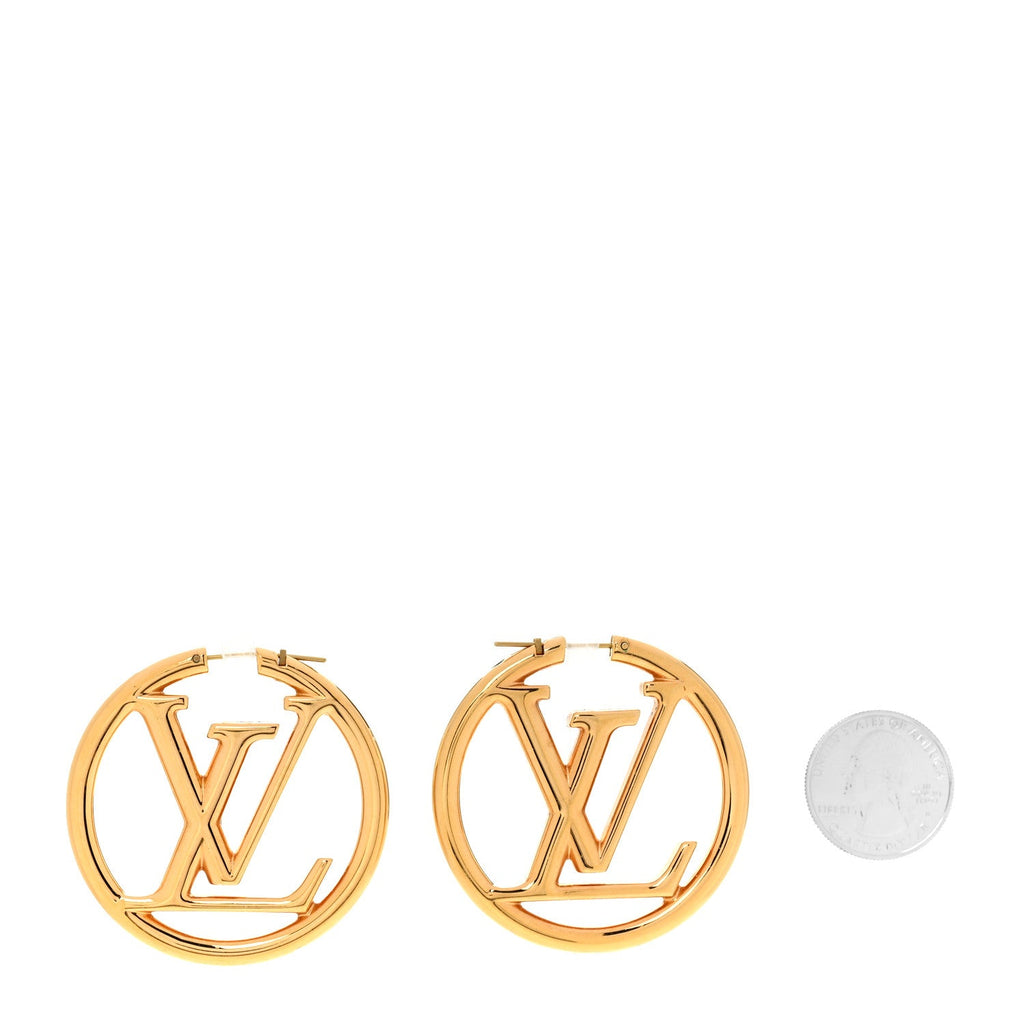 Louis Vuitton Metal Louise Hoop Earrings Gold