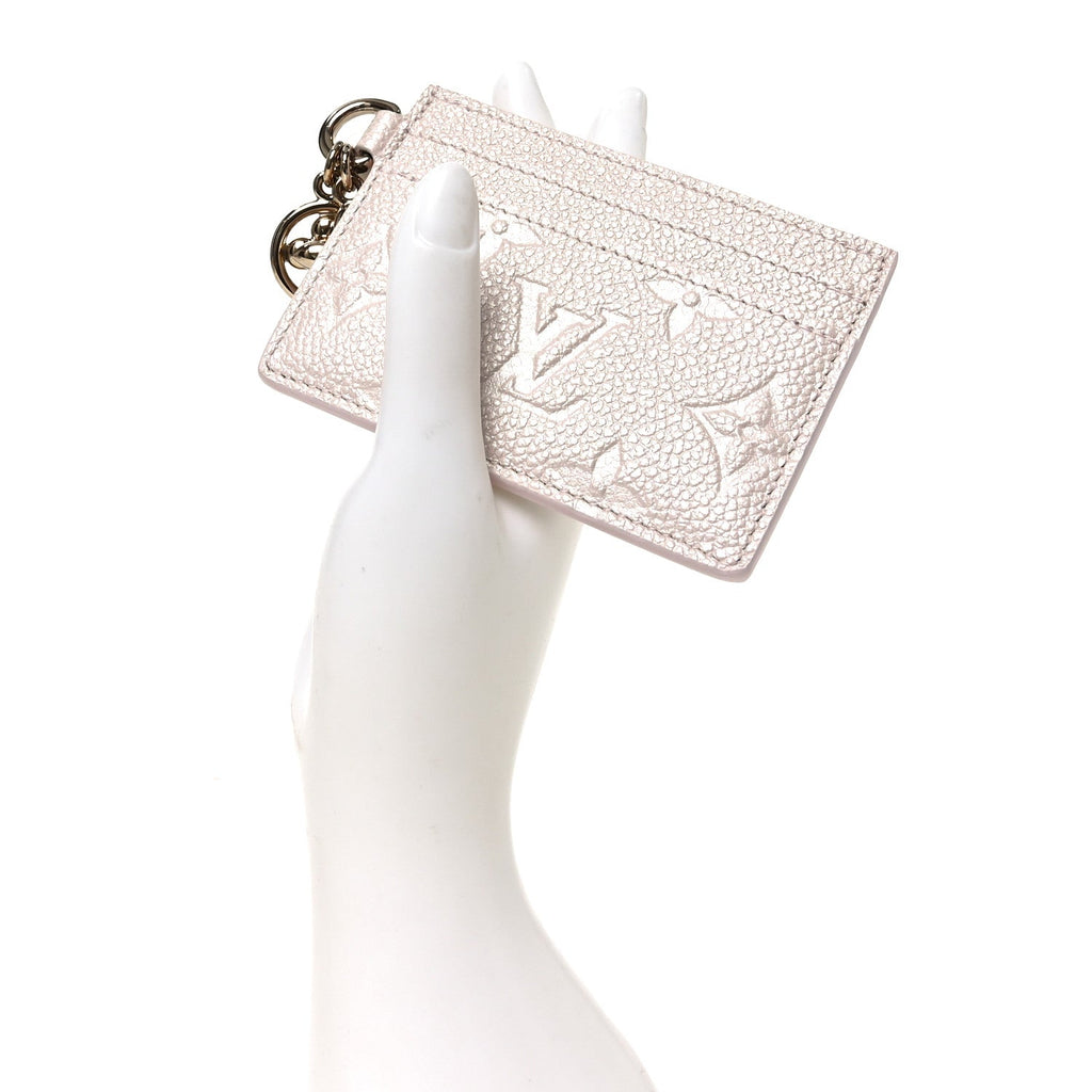 Louis Vuitton Empreinte Monogram LV Charms Card Holder Snowy Pearl