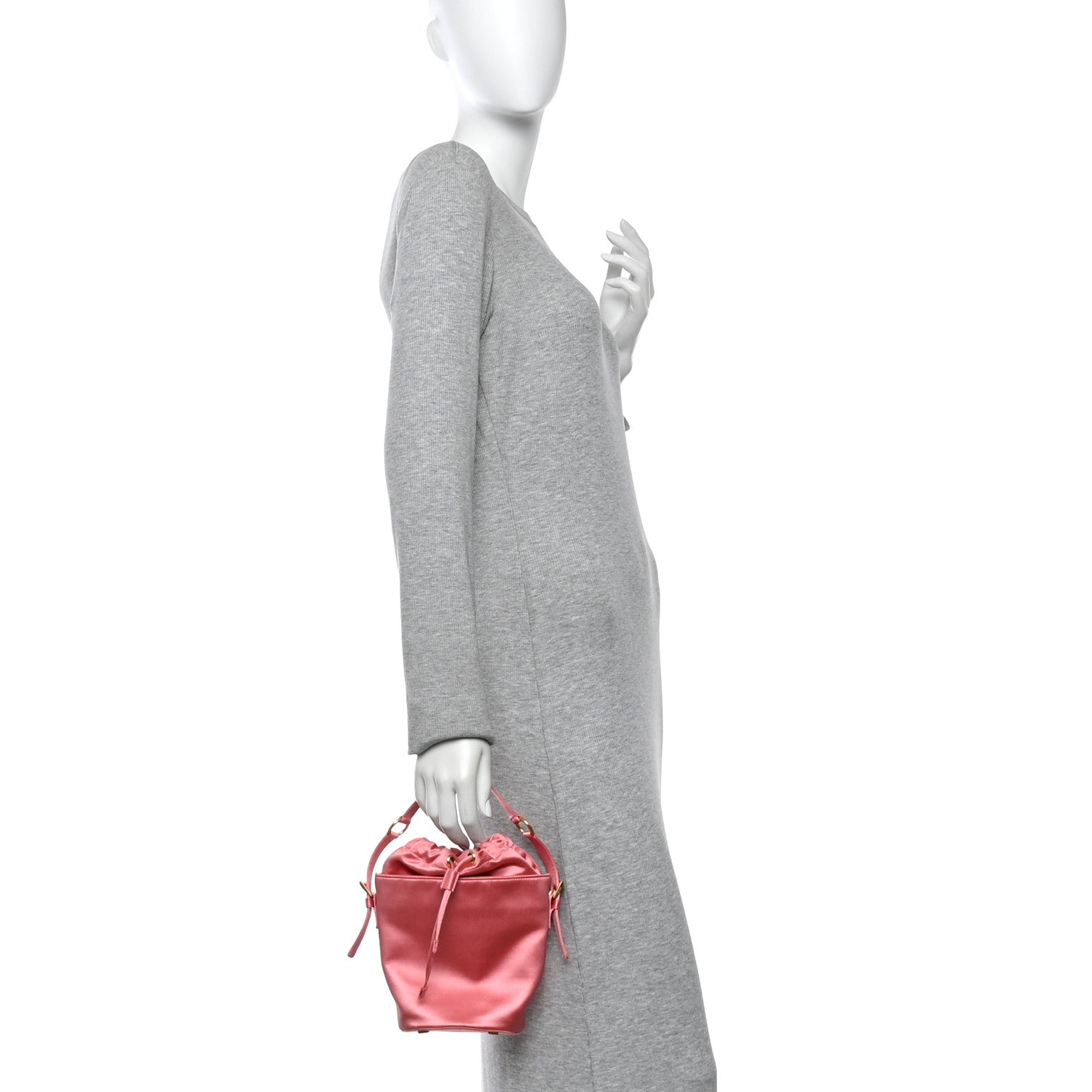 Prada Satin Raso Bucket Bag Pink