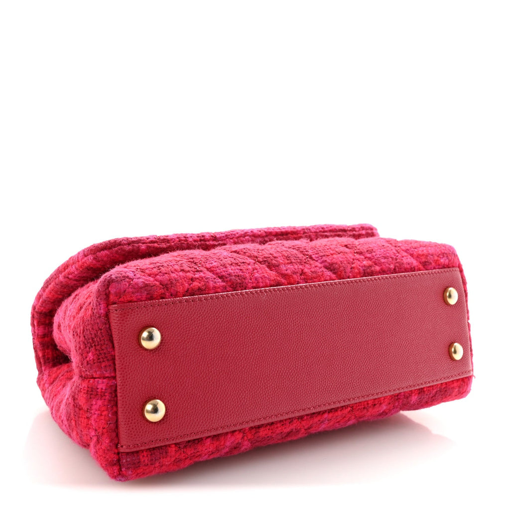 Chanel Tweed Mini Coco Handle Flap Fuchsia