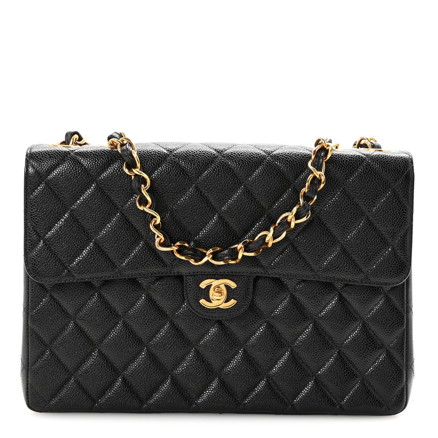 Chanel Caviar Jumbo Single Flap Black