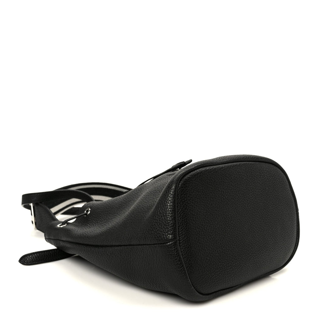 Prada Vitello Daino Soft Drawstring Bucket Bag Black
