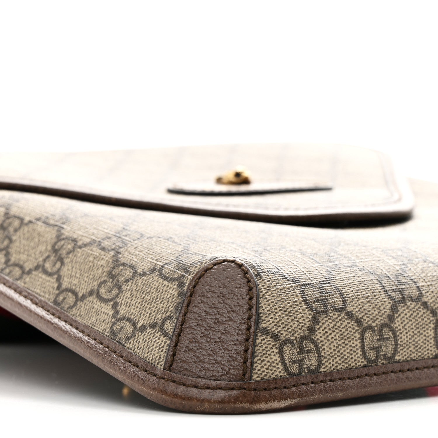 Gucci GG Supreme Monogram Web Medium Neo Vintage Flap Messenger Bag Beige New Acero