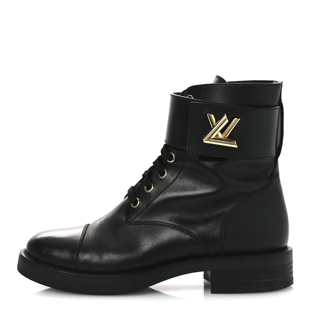 Louis Vuitton Calfskin Wonderland Ranger Boots 37.5 Black