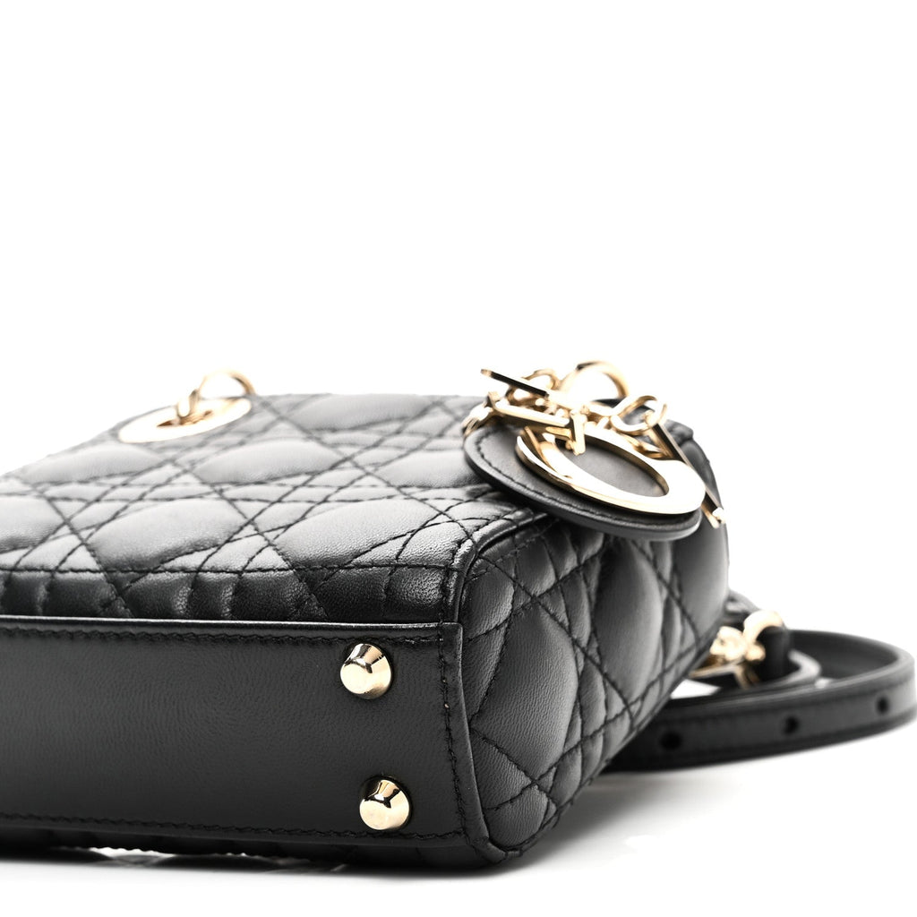 Christian Dior Lambskin Cannage Micro Lady Dior Black