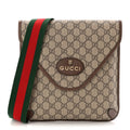 Gucci GG Supreme Monogram Web Medium Neo Vintage Flap Messenger Bag Beige New Acero