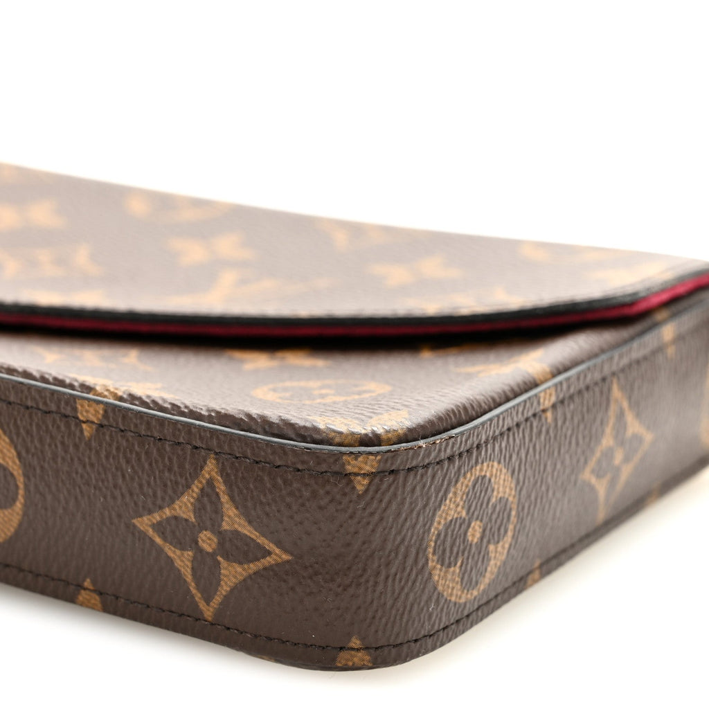 Louis Vuitton Monogram Pochette Felicie Chain Wallet Fuchsia