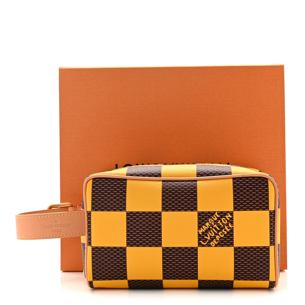 Louis Vuitton Damier Pop Dopp Kit Toilet Pouch Jaune Mat