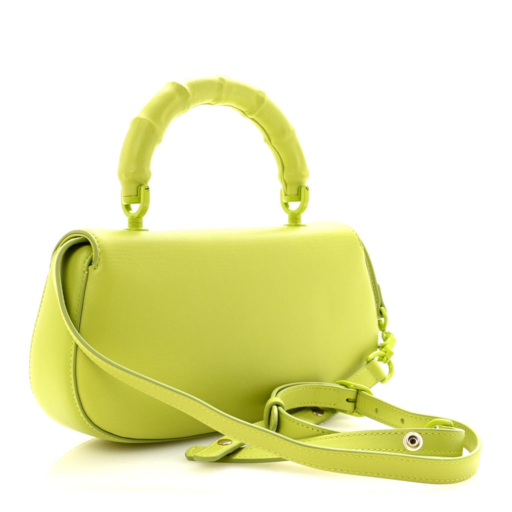 Gucci Calfskin Medium Bamboo Diva Green