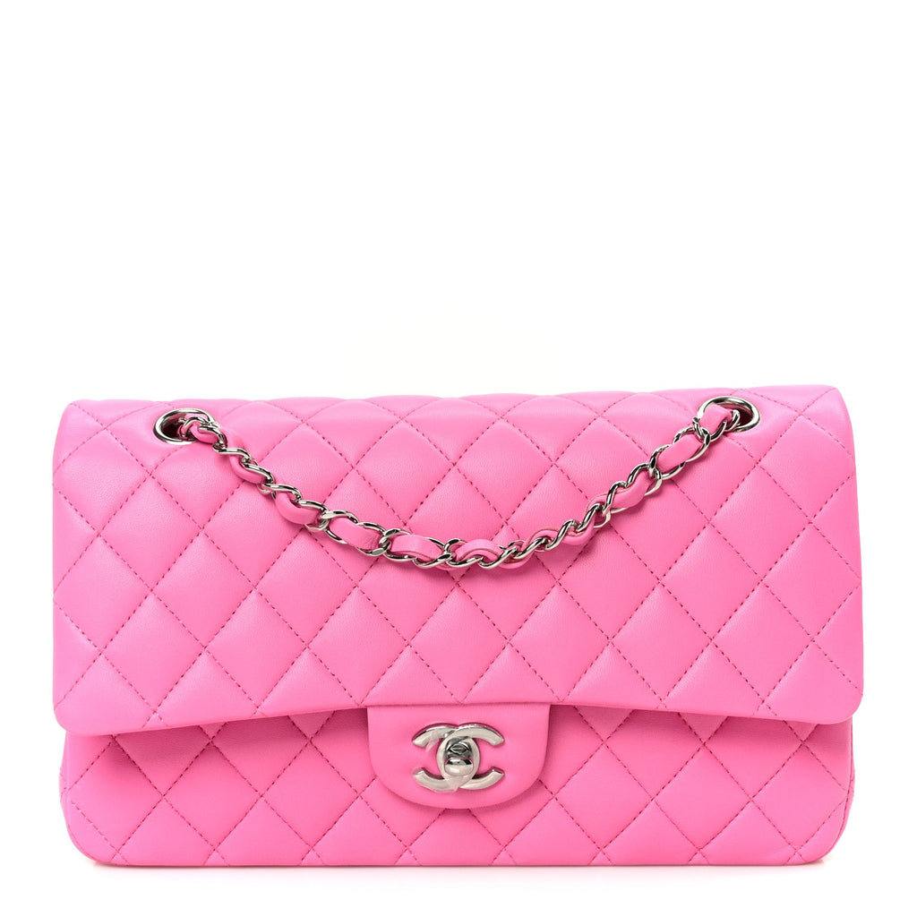 Chanel Lambskin Quilted Medium Double Flap Pink
