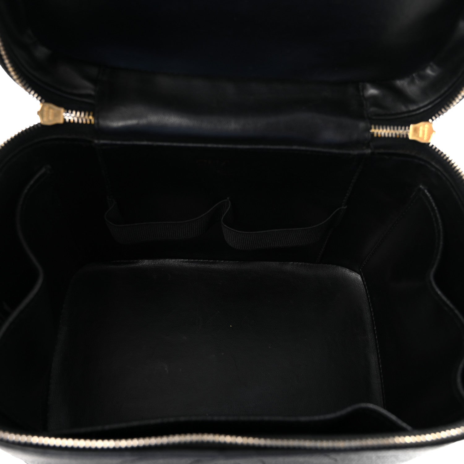 Chanel Caviar CC Vanity Train Case Black