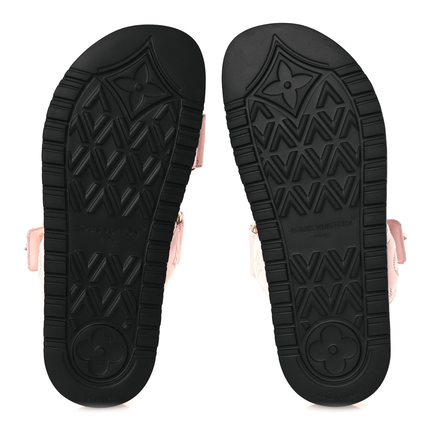 Louis Vuitton Lambskin Embossed Monogram Sunset Comfort Flat Sandals 38 Pink