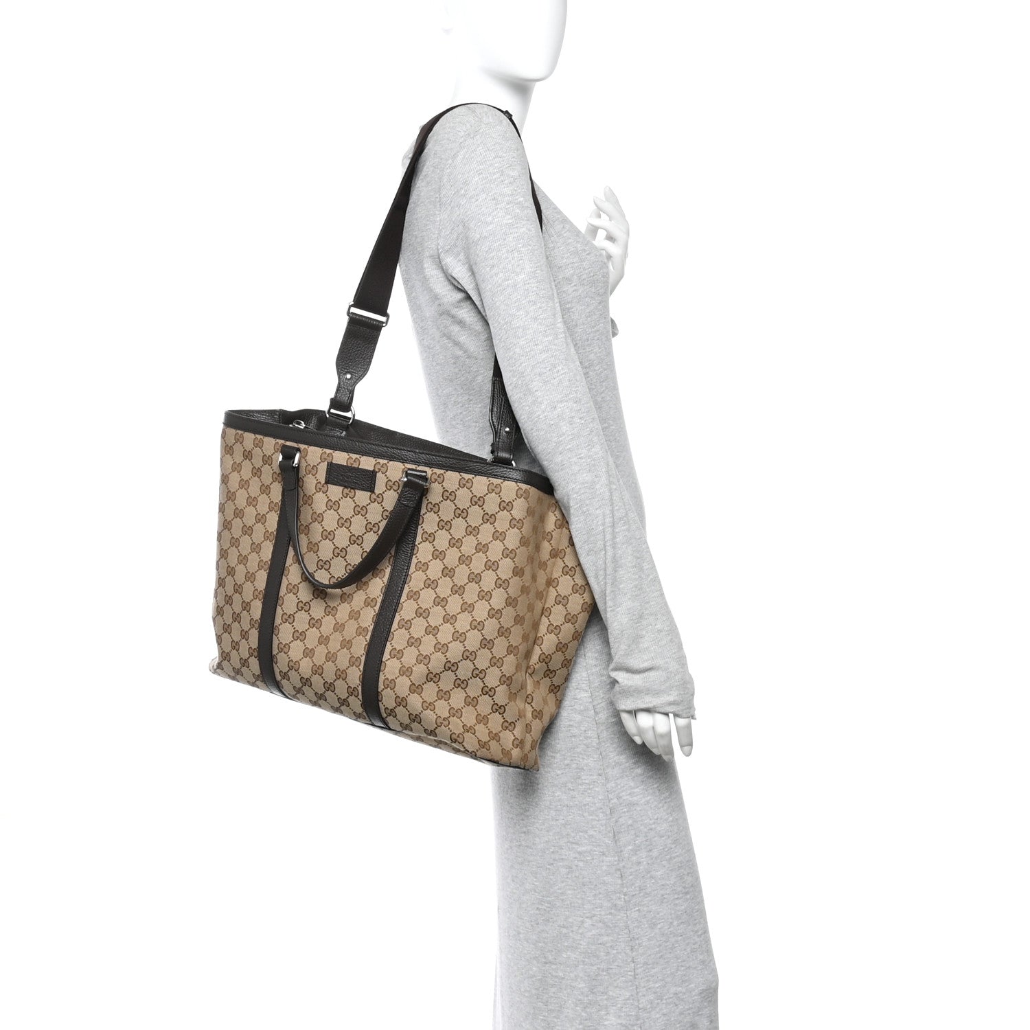 Gucci GG Monogram Large Joy Tote Bag Dark Brown