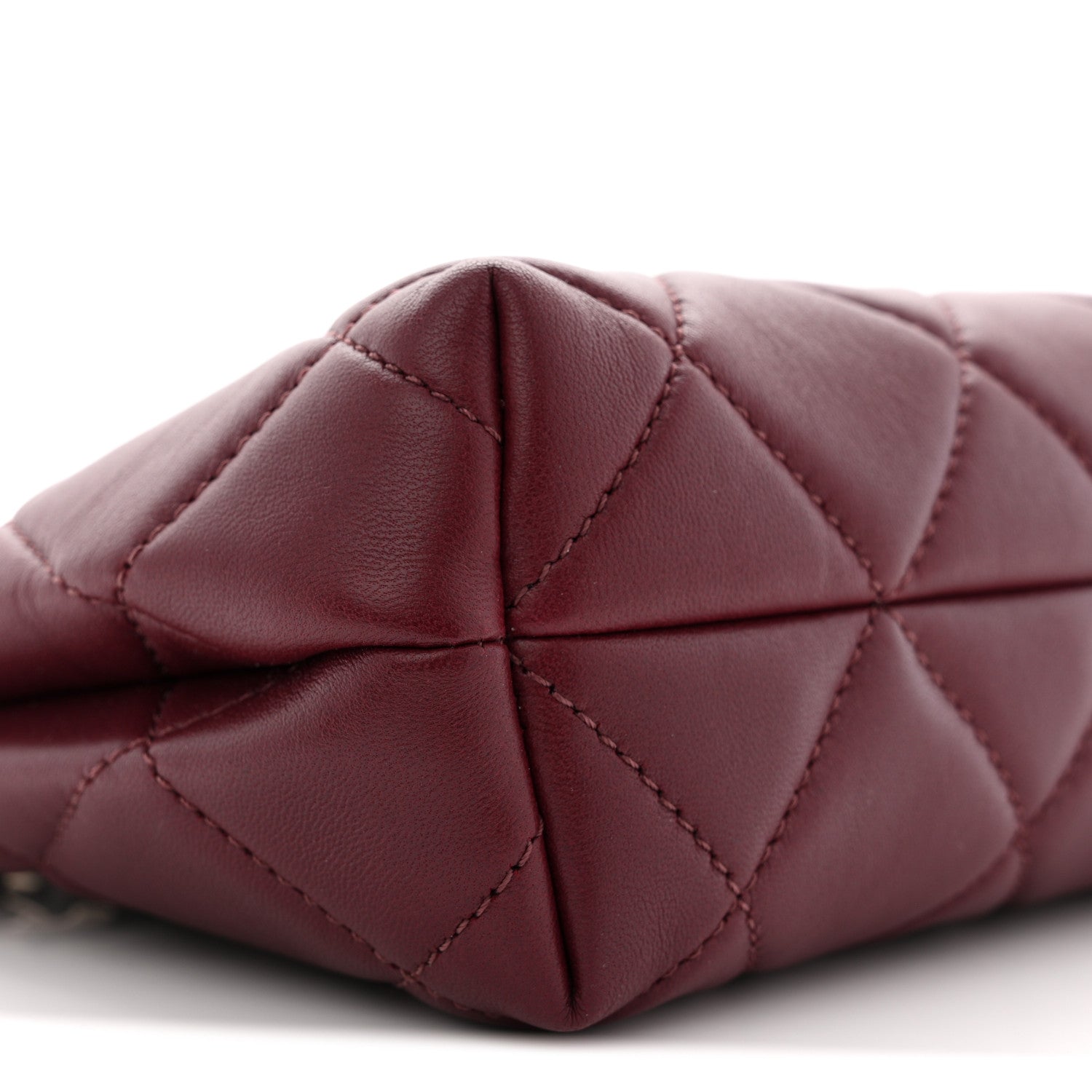 Chanel Lambskin Quilted Small Eyes On You Shopping Bag Dark Burgundy