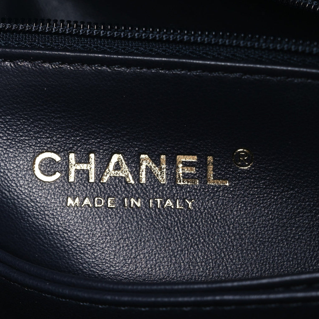 Chanel Washed Denim Quilted Mini Coco Handle Flap Blue