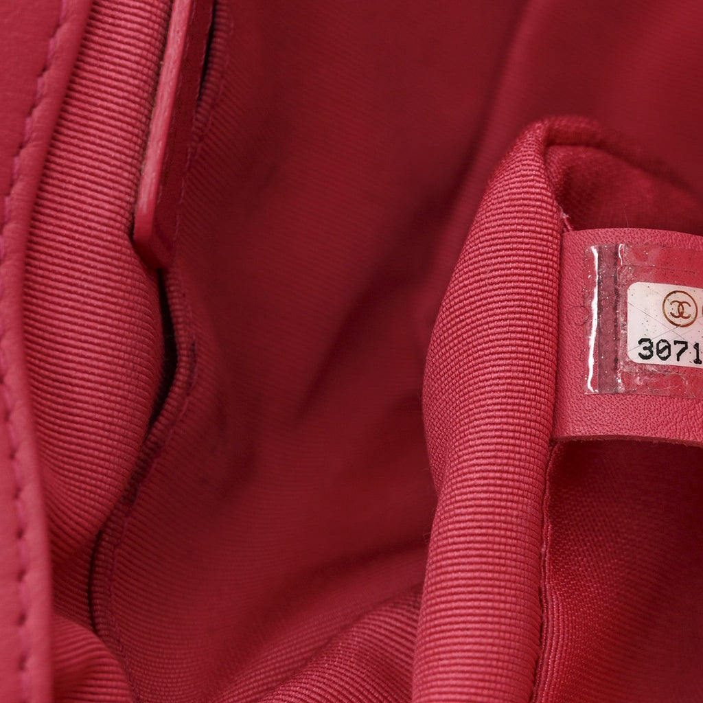 Chanel Calfskin Quilted Mini Square Bubbly Flap Pink