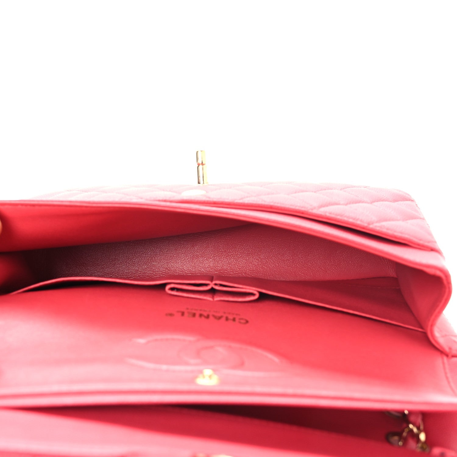 Chanel Caviar Quilted Medium Double Flap Dark Pink