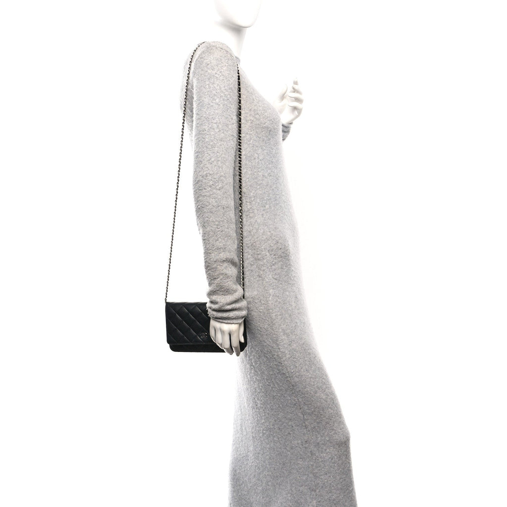 Chanel Caviar Quilted Wallet on Chain WOC Black