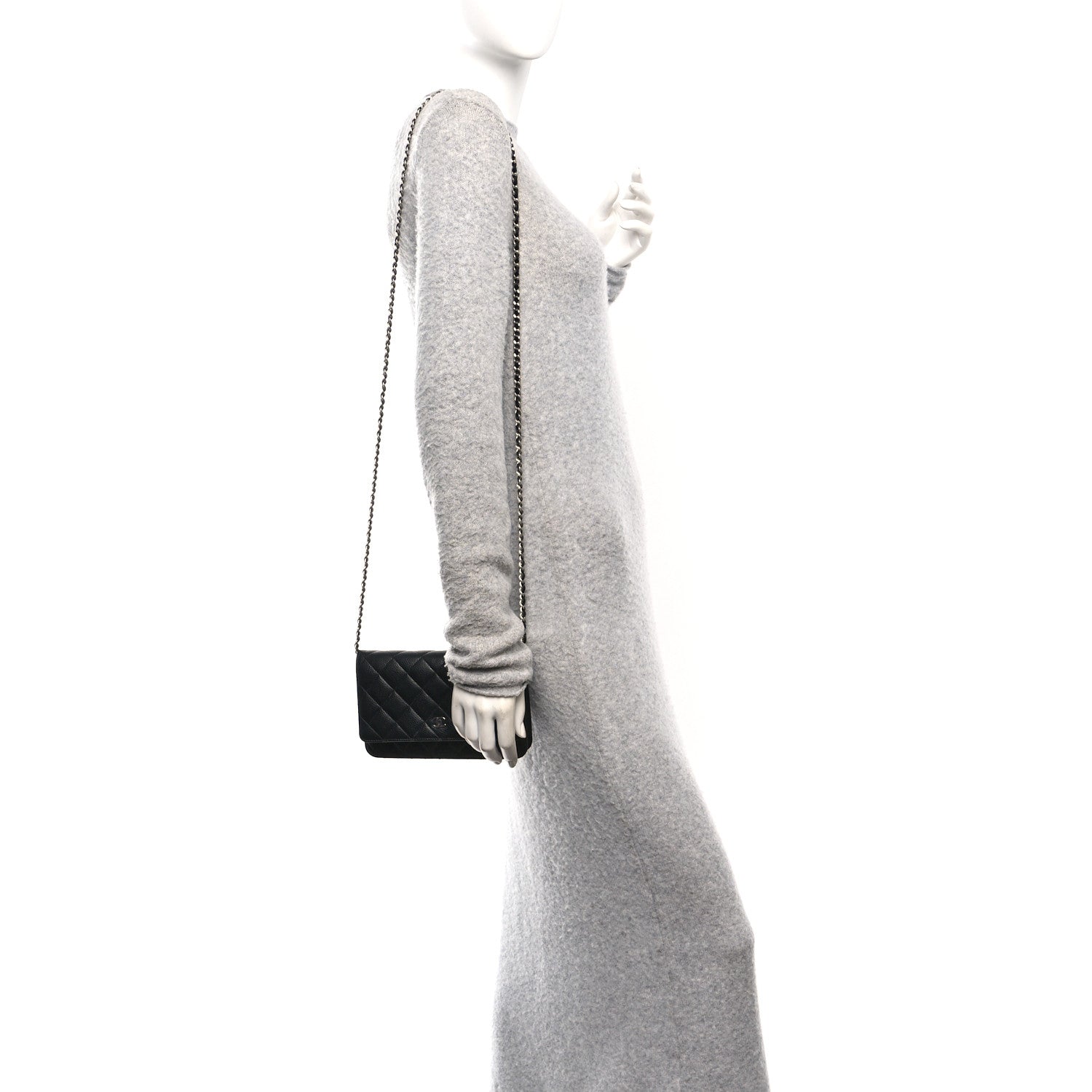 Chanel Caviar Quilted Wallet on Chain WOC Black