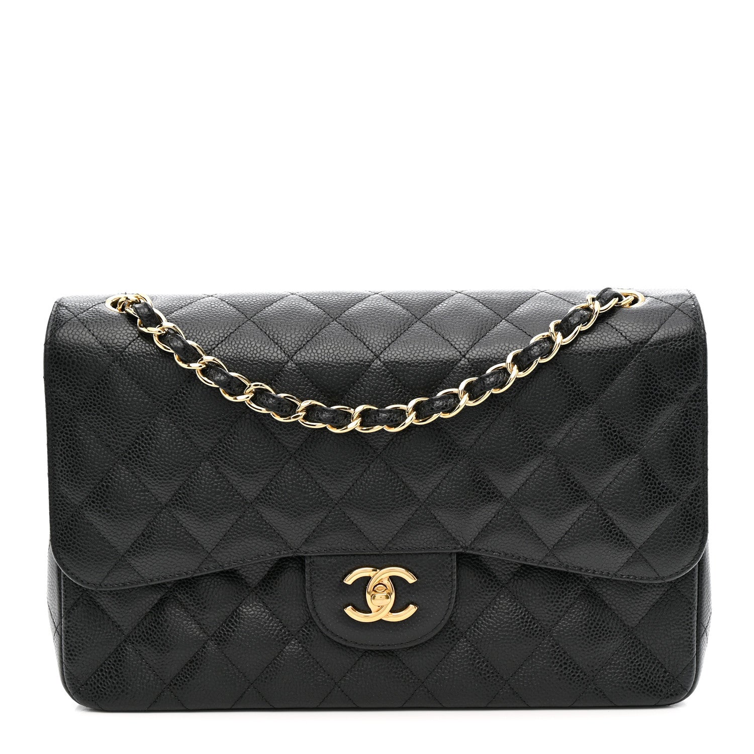 Chanel Caviar Quilted Jumbo Double Flap Black