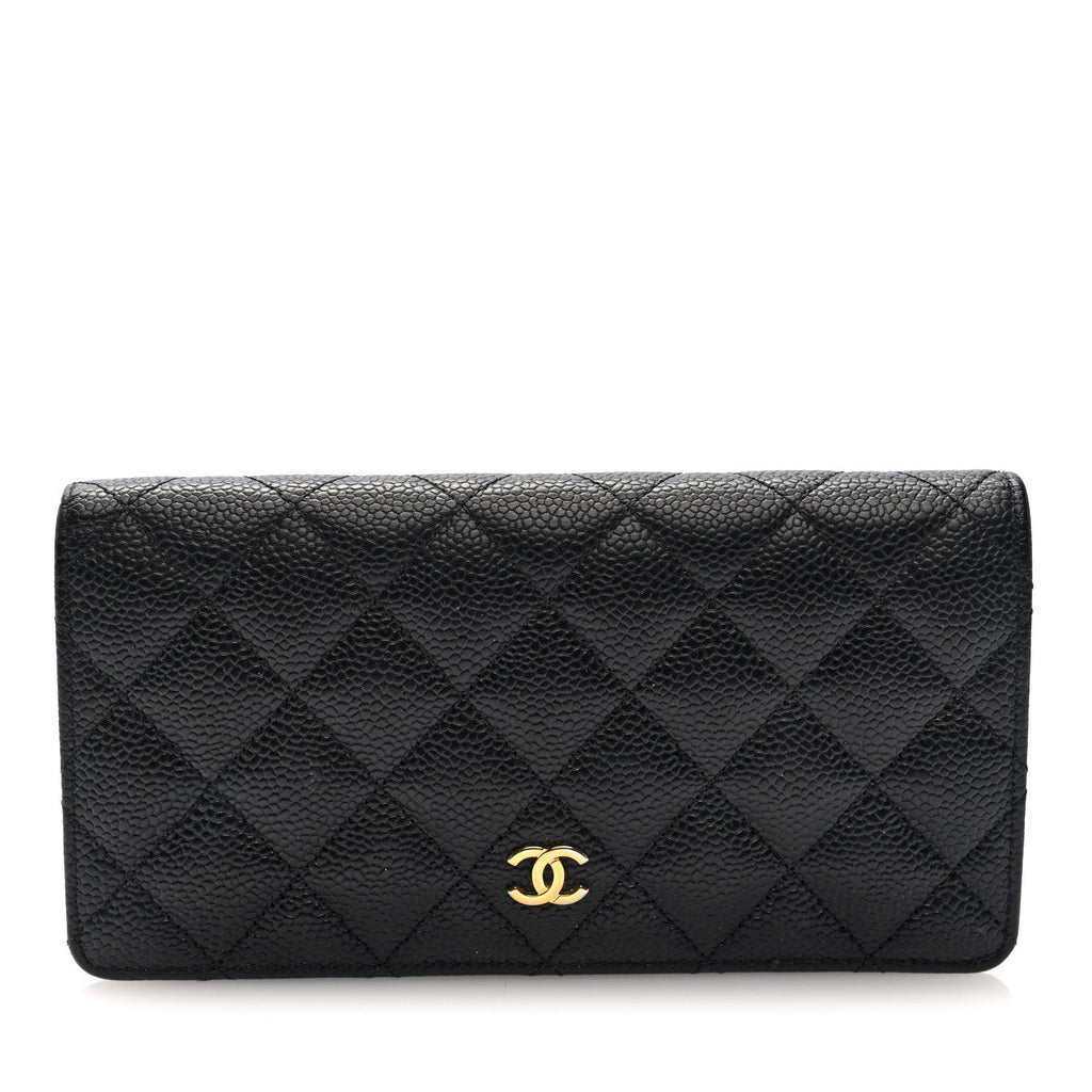 Chanel Caviar Quilted Yen Wallet Black