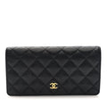 Chanel Caviar Quilted Yen Wallet Black