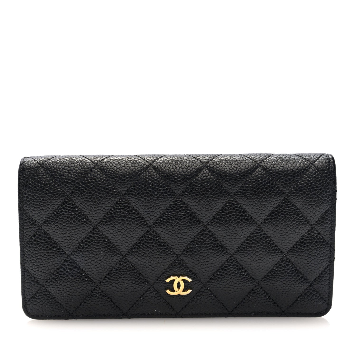 Chanel Caviar Quilted Yen Wallet Black