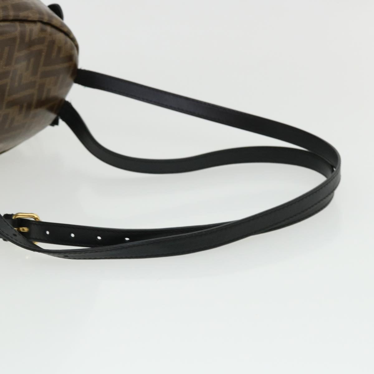 FENDI Zucca Canvas Backpack Coated Canvas Brown Black 8BZ038  32630A