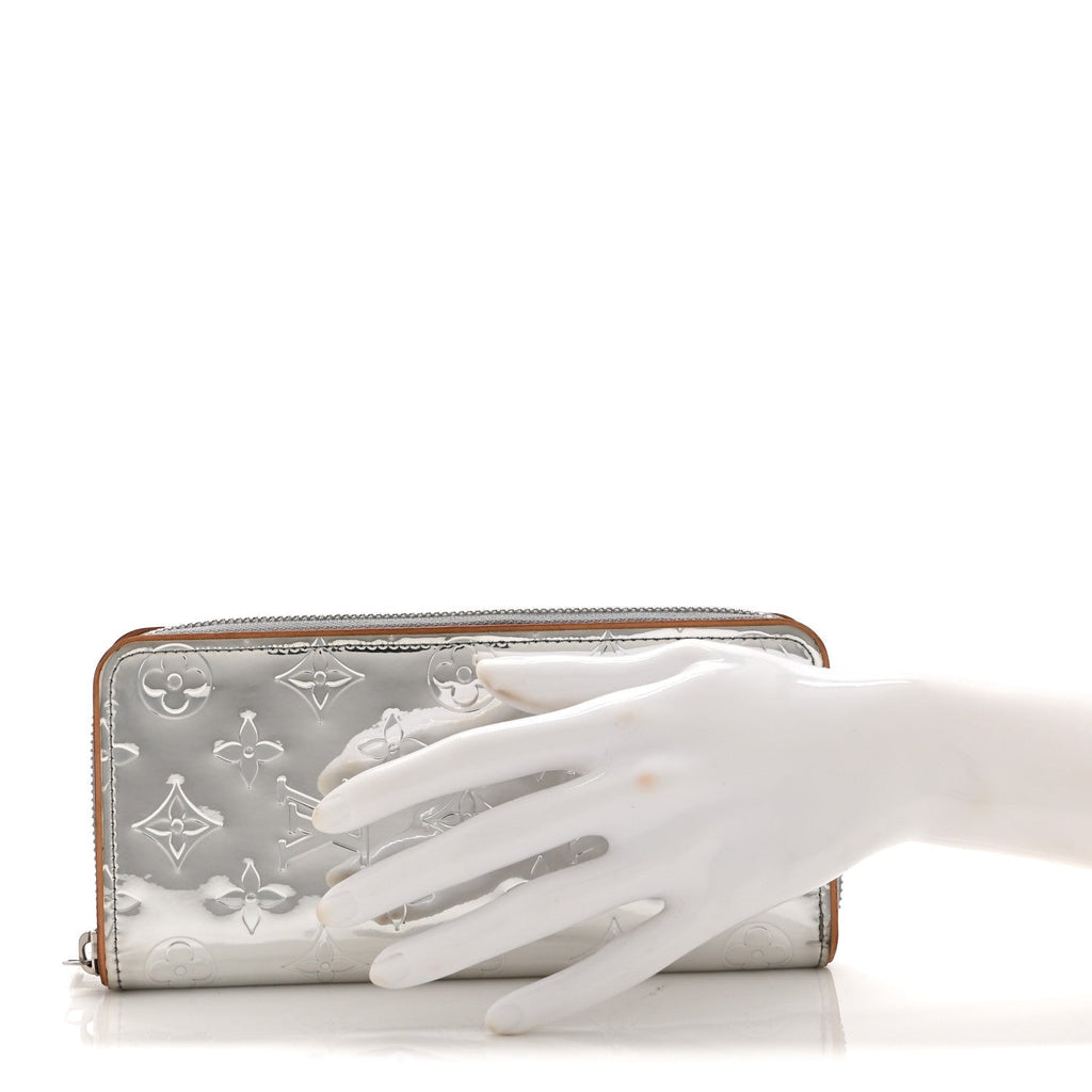 Louis Vuitton Monogram Mirror Zippy Wallet Silver