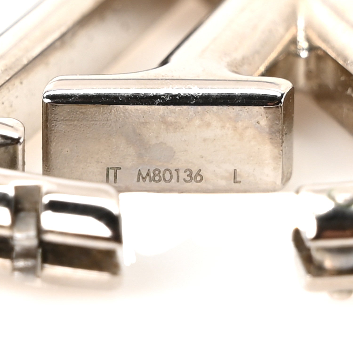 Louis Vuitton Palladium Louise Hoop Earrings Silver