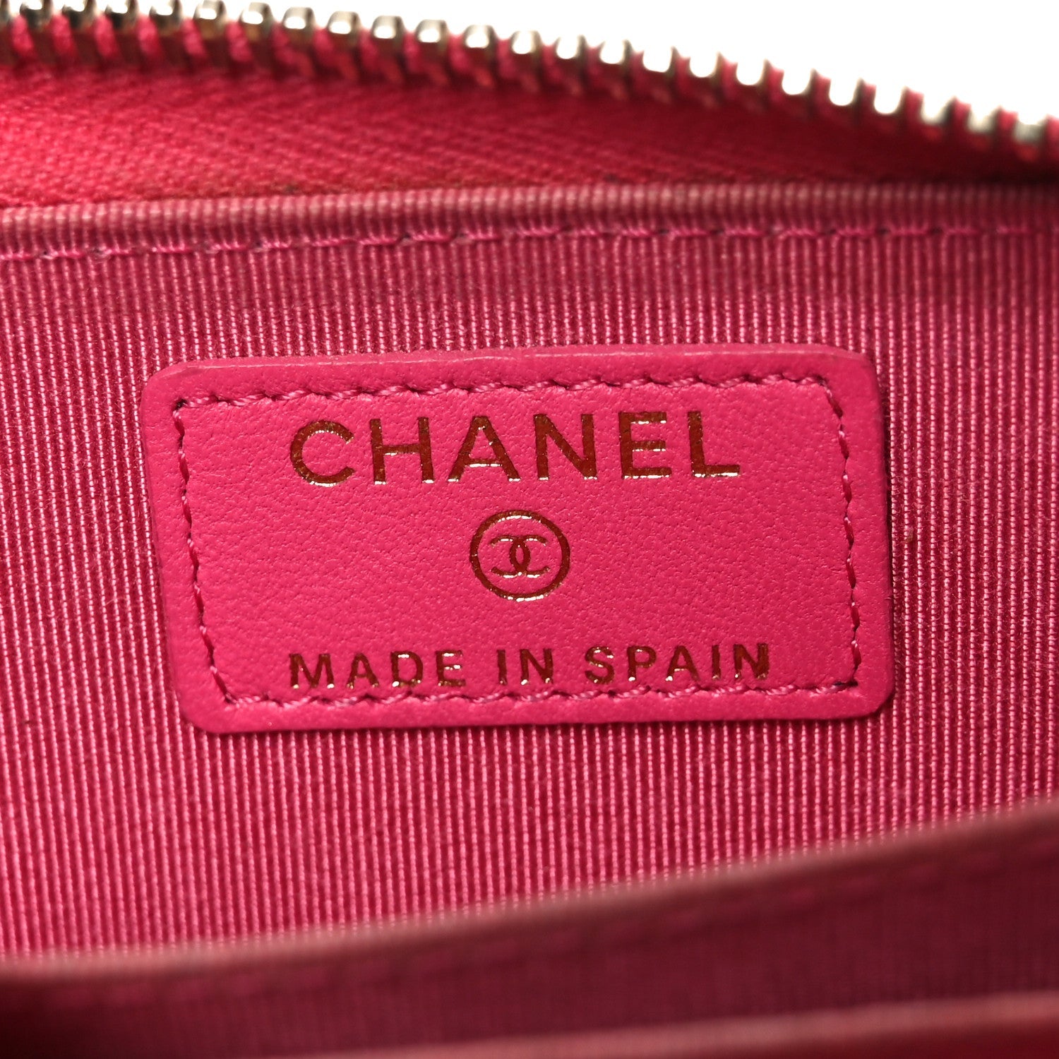 Lambskin Quilted Zip Coin Purse Fuchsia